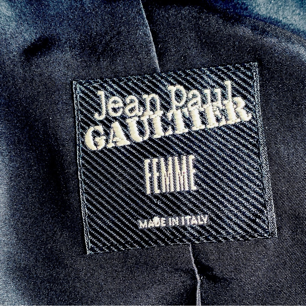 JEAN PAUL GAULTIER FEMME WOOL PLEATED SINGLE BREASTED VINTAGE BLAZER Black 6 - Picture 9 of 13